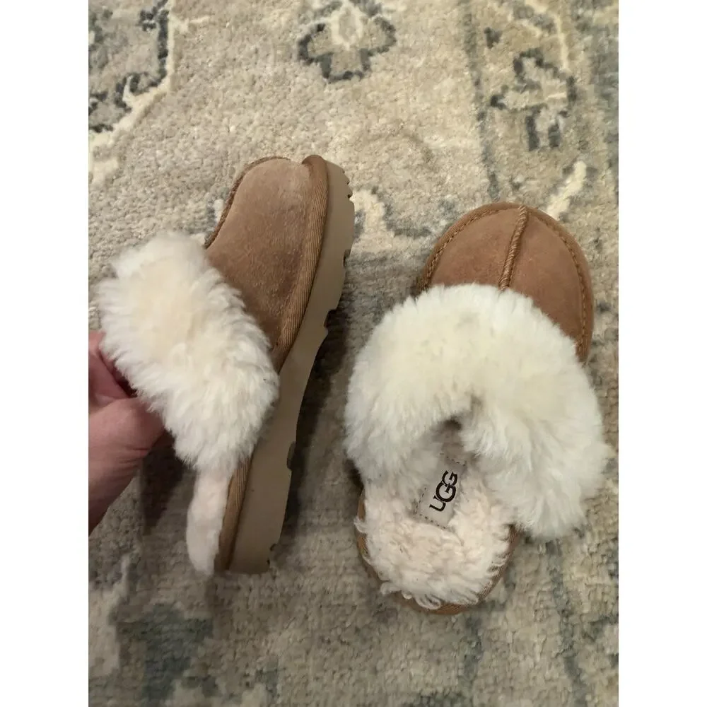 UGG Girl's Cozy II Slippers Chestnut Sz 10c